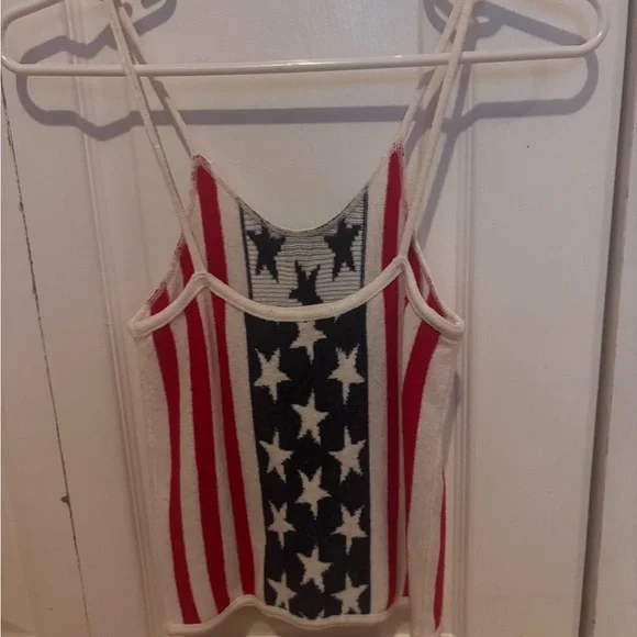 Vertigo Paris Red, White, and Blue Star Crop Top patriotic tank top - Picture 6 of 8